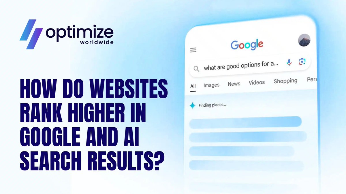 OptimizeHere's tweet photo. Search is evolving.

To rank higher today, websites need to perform well in both Google search and AI-powered results.

Our blog explains what’s changing and how businesses can stay visible online.

Read more:
🔗 https://t.co/QmFQ5DwHoh https://t.co/Qsgj7I2zP4