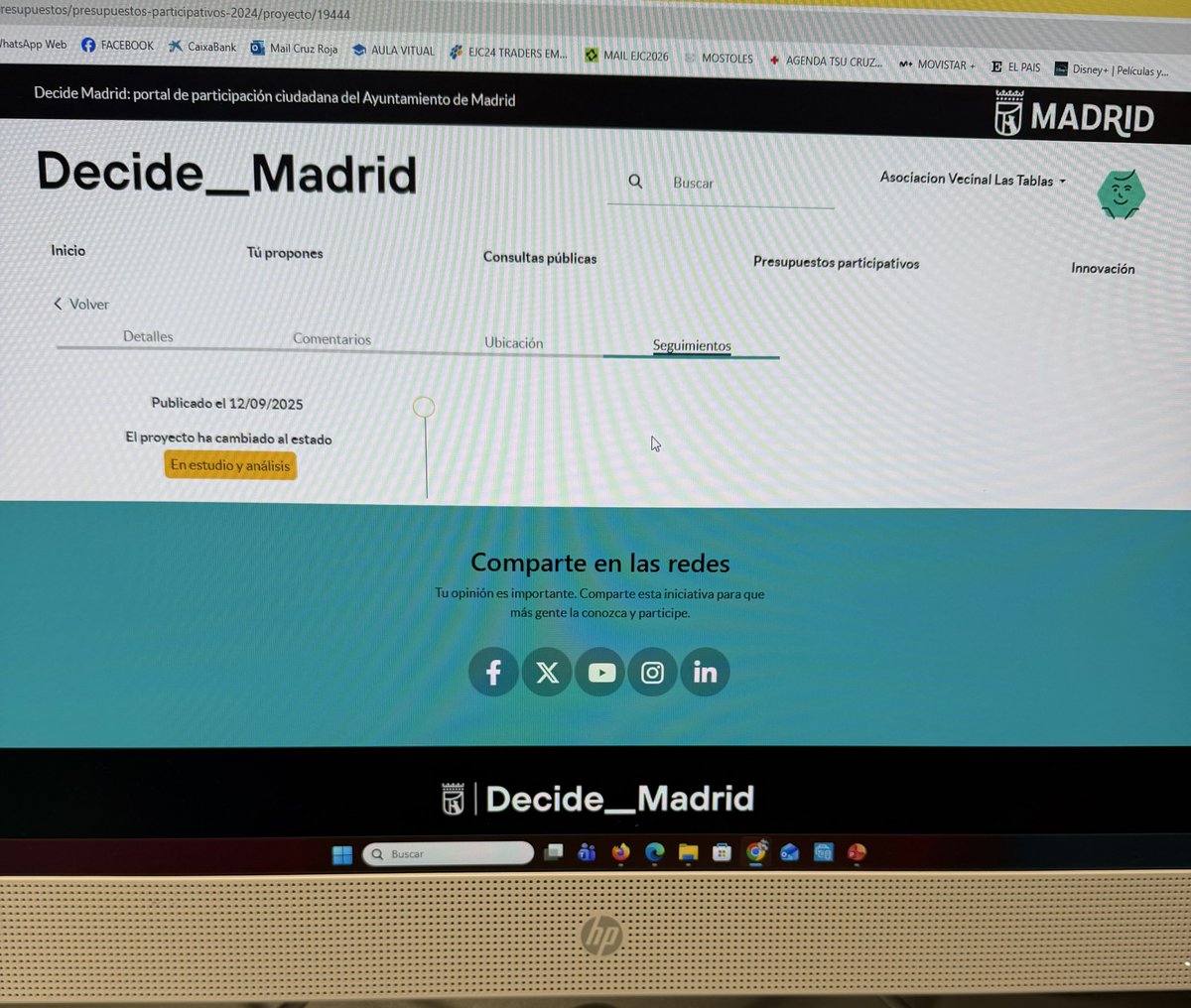 Asociación Vecinal Las Tablas tweet media