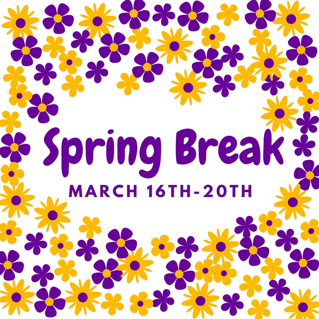 riverroadhs's tweet photo. Spring Break will be March 16–20. We hope our students, staff, and families enjoy a relaxing and refreshing week away.

Classes will resume on Monday, March 23. Have a safe and wonderful Spring Break, Wildcats! https://t.co/9OlGYMoKAy
