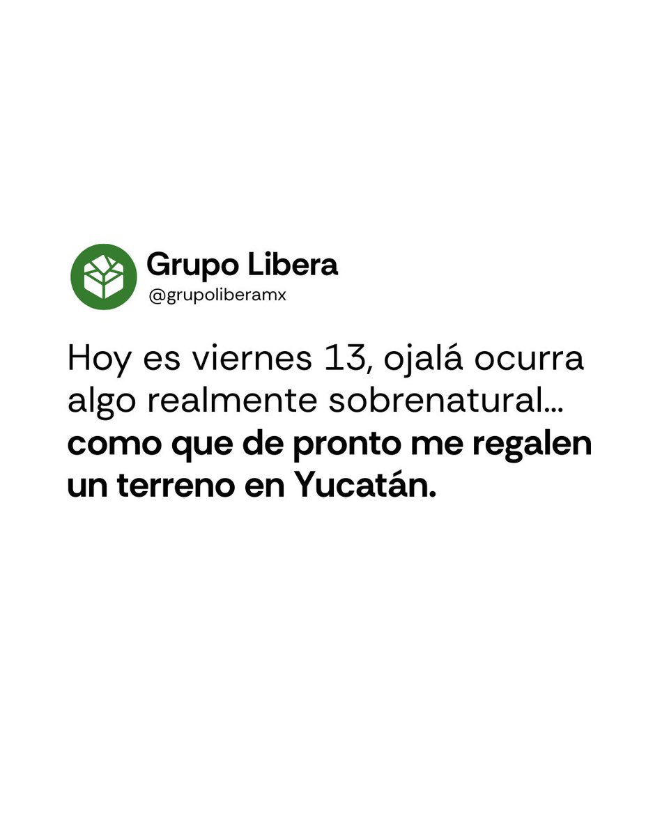 Nunca es mal día para pedir lo que uno realmente quiere. 🤞

#libera #viernes13 #inversiónconpropósito