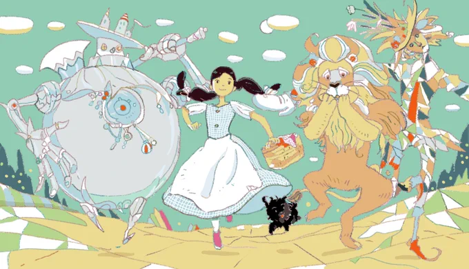 ウィキッド面白かったな。あの作品のドロシーは何に動かされたかと思うと…桜井輝子先生配色のオズの魔法使いです。