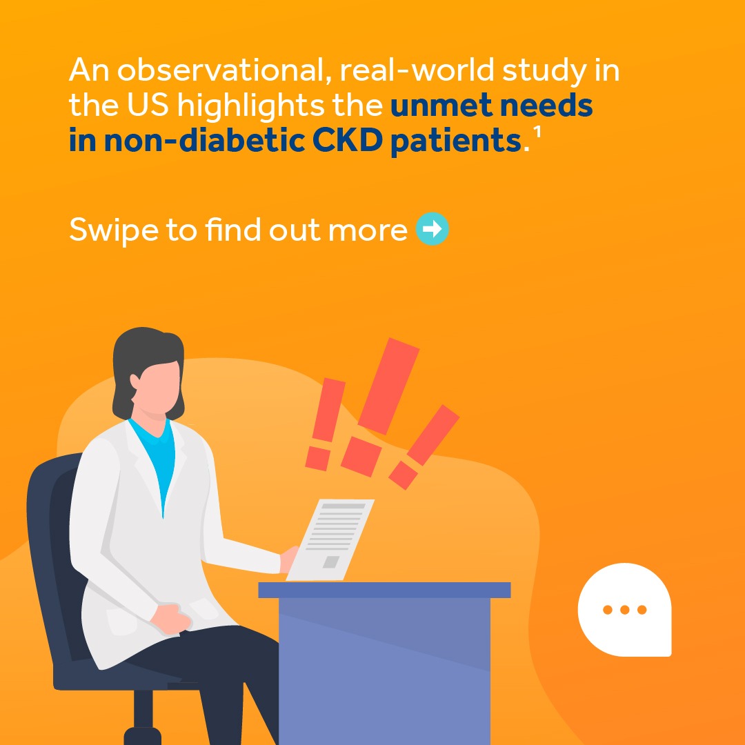 CVKidneyCare's tweet photo. Many patients living with, or at risk of, chronic kidney disease (CKD) do not have diabetes.

Non-diabetic CKD remains under-recognized, with gaps in testing despite the risk of kidney and cardiovascular complications.

Let's prioritize CKD screening in non-diabetic patients.