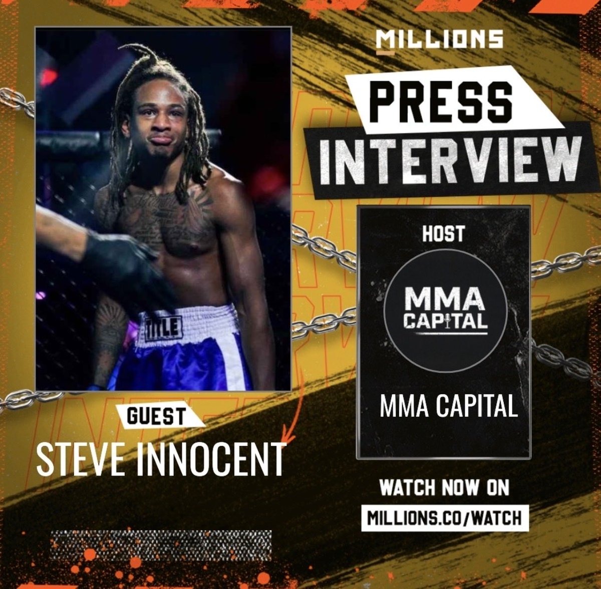 Interview with Steve Innocent.
Check it out below ⬇️
 eruptionboxing.com/millions-press…