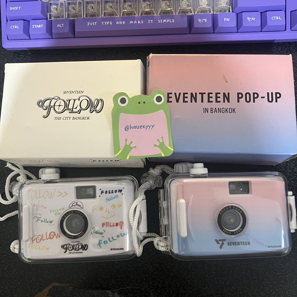 HOUR901's tweet photo. WTS Seventeen

Film Toy Camera Ver 1 &amp; 3
Pop up follow the city in Bangkok

400k each, exclude fee shopee
Belum pernah dipakai

t. Want to sell 양도 svt scoups seungcheol jeonghan joshua jun hoshi wonwoo woozi the8 mingyu dk seungkwan vernon dino kamera disposable https://t.co/T3fTntdvkb