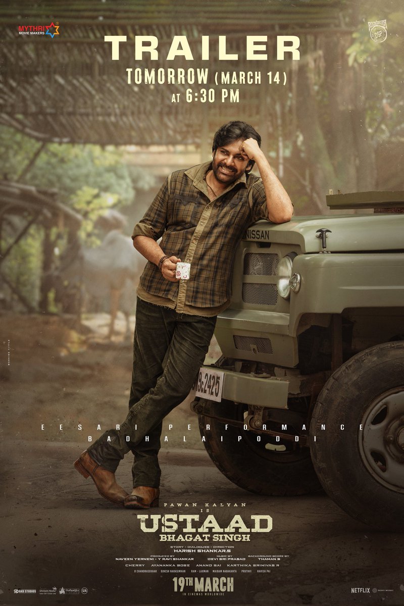 Ladies and gentlemen..boys and girls..get ready 🤩

#UBSTrailer OUT TOMORROW at 6:30 PM ❤‍🔥

You will celebrate Ustaad more from tomorrow 💥💥

#UstaadBhagatSingh GRAND RELEASE WORLDWIDE this Ugadi - 19th MARCH, 2026 🔥

#UBSOnMarch19th

POWER STAR <a href="/PawanKalyan/">Pawan Kalyan</a> <a href="/harish2you/">Harish Shankar .S</a>