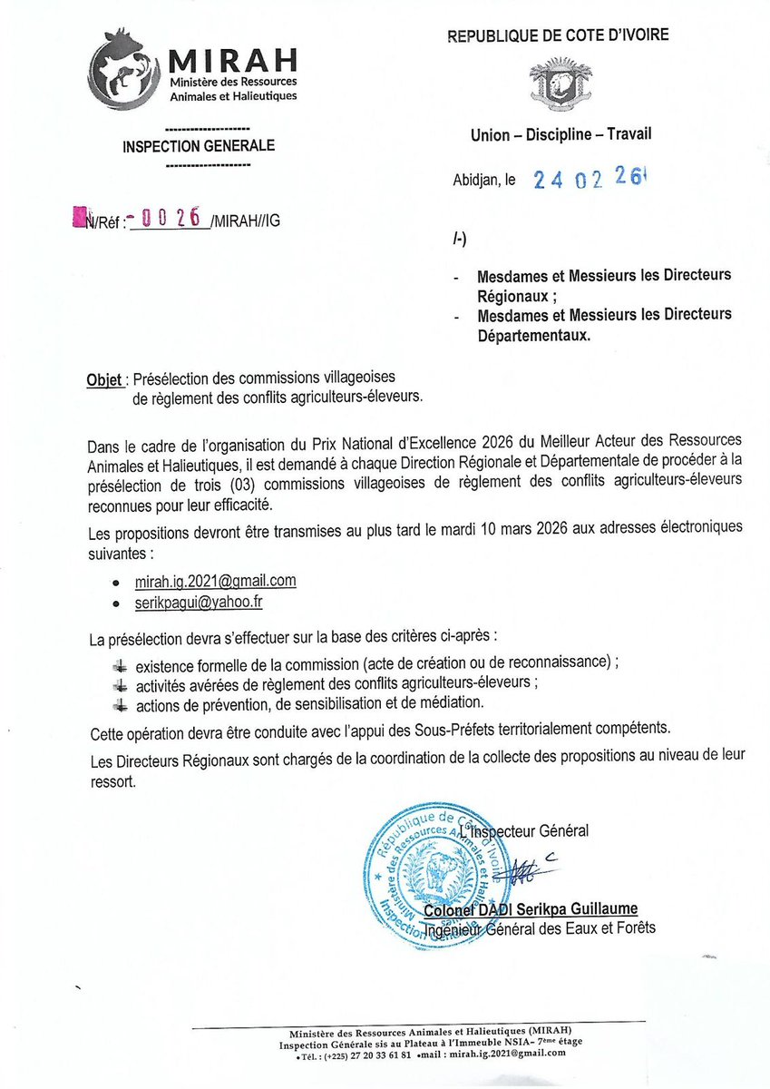 Ministère des Ressources Animales et Halieutiques tweet media