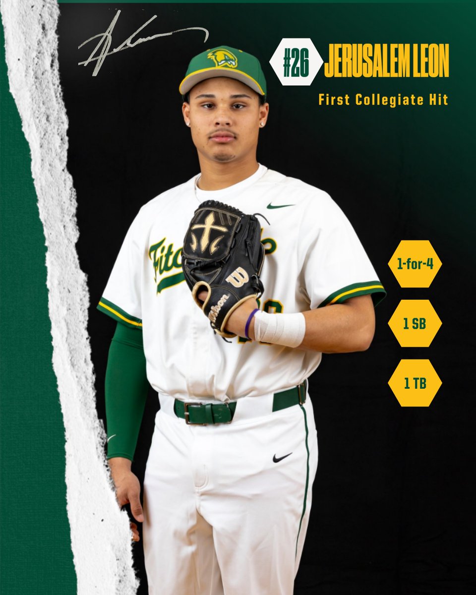FSU_Falcons's tweet photo. ⚾Milestone Alert⚾
Congrats to @FSUFalconsBSB  freshman Jerusalem Leon, who collected his first collegiate hit during the Falcons game one contest against Roger William this morning.

#FirstCollegiateHit #FearTheFlock https://t.co/EFNuFCcDWl