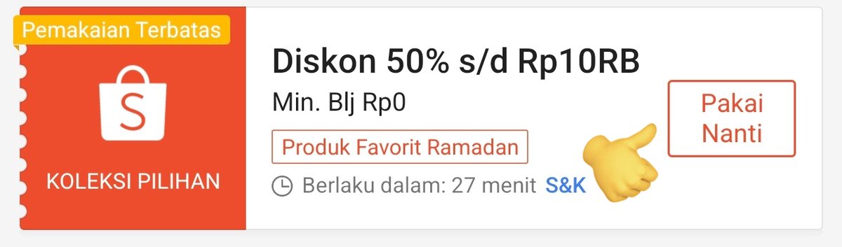DISKON 50% 10RB ⏱️00:00

📍berlaku produk tertentu
📍bisa garap tiap hari
📍sehari bisa 2x 

cek sini vouchernya 👇🏻
s.shopee.co.id/8ARKUqgYmh
(klik pakai utk search produk)

rekomendasi produk👇🏻
bakpia jogja kumbu hitam
s.shopee.co.id/3B2eXfyqZh
cookies isi 6
s.shopee.co.id/8ARKUuP42t