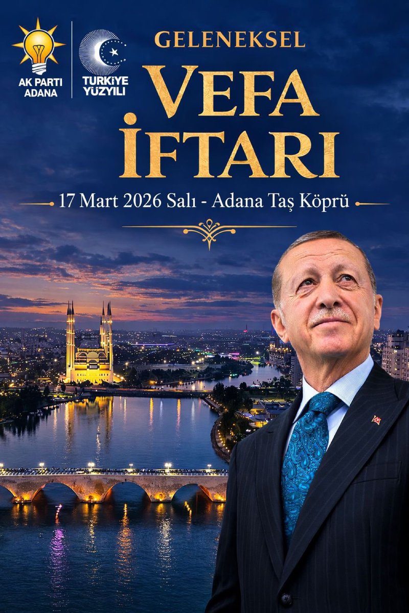 Ramazan’ın bereketini, birlik ve vefa duygusunu aynı sofrada paylaşmak için buluşuyoruz.

Geleneksel Vefa İftarı programımıza tüm hemşehrilerimizi bekliyoruz.

📍 Adana Taş Köprü
📅 17 Mart 2026 Salı

Birlikte aynı sofrada, aynı gönülde buluşmak dileğiyle.

#AdanaVefaİftarı