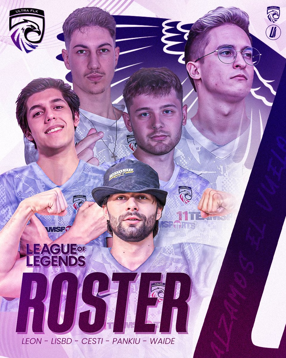 🔥 NUEVO ROSTER ULTRA FLK 🔥

Estos son los guerreros que defenderan el escudo💪

🗡️<a href="/Anticuchito1011/">Pankiu</a>
🌪️<a href="/Waide_LoL/">Waide</a> 
🔮<a href="/L6viLeonhard/">Leo</a> 
🎯<a href="/Lisbd10/">Lisbd</a> 
🛡️<a href="/cestinowo/">cesti</a>  

#FeelUltra  #AlzandoElVuelo  <a href="/FALKE_EC/">Falke Esports</a>