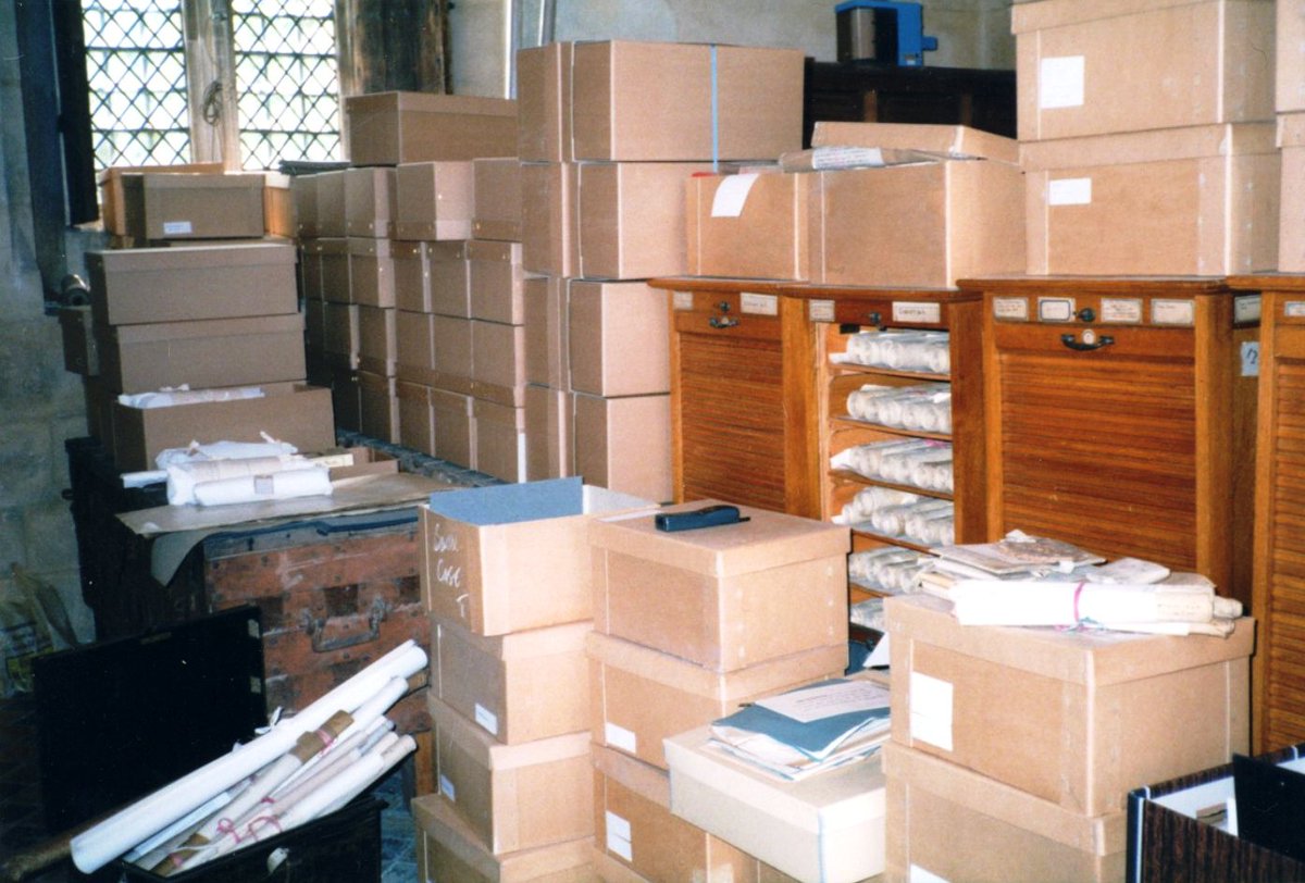 Thanks to everyone who's celebrated #SchoolArchivesDay with us this week! 🎉

Here's one of the medieval rooms used to store some of our Archives, as it has done for over 600 years. Swipe to see what it looked like in 1999, shortly after our College Archivist started in post!