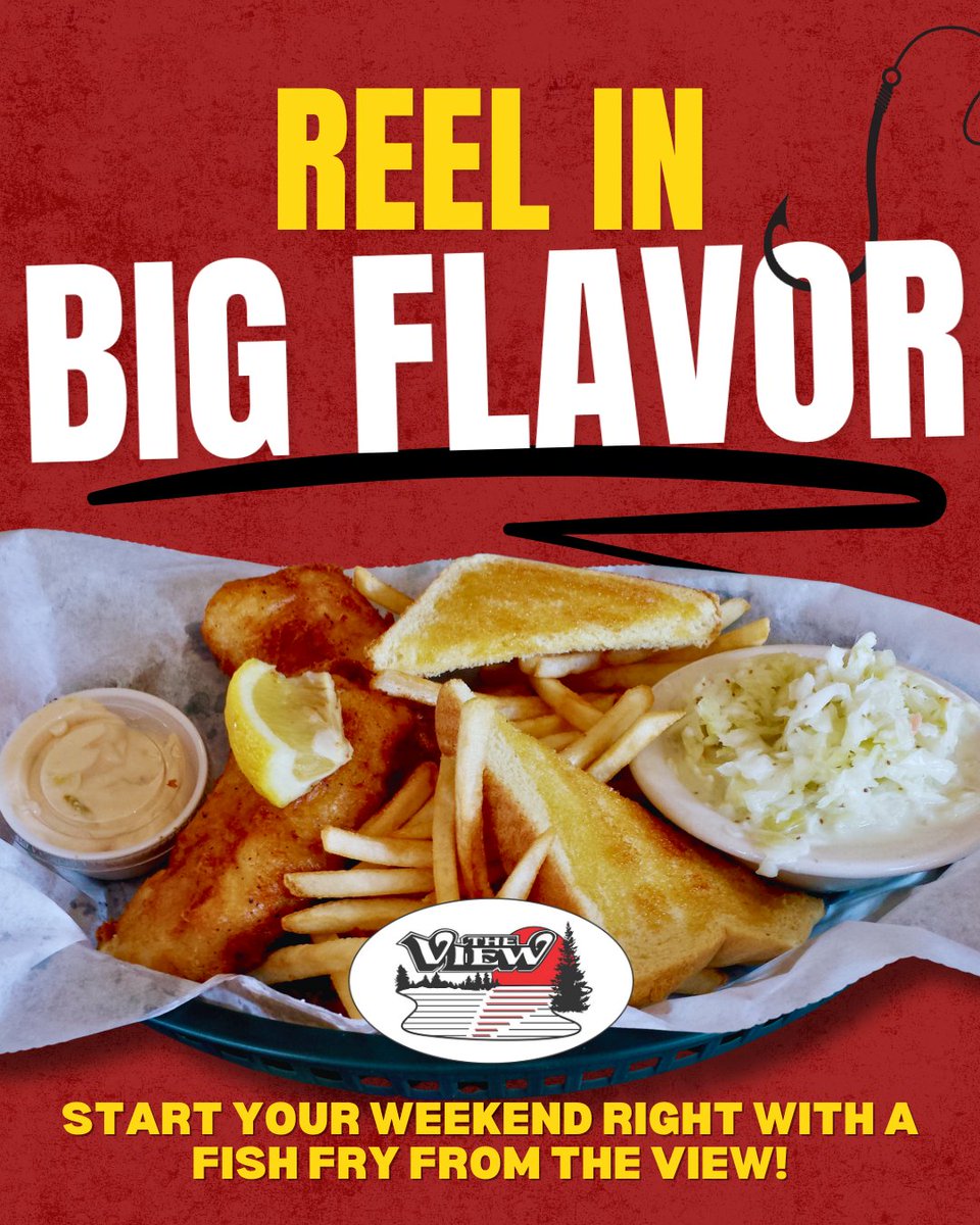 TheViewWissota's tweet photo. 🐠 Nothing says Friday like crispy, golden fish! Come enjoy the view AND the flavor at The View on Lake Wissota. #FishFryFriday #LakeLifeDining #FreshFish #WeekendEats #TheViewOnLakeWissota https://t.co/8oU70wTQmQ