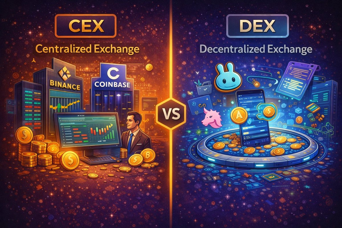 EthFanBurnBabe's tweet photo. Two main ways to trade crypto:

CEX (Centralized Exchange)
• @binance
• @coinbase
• @kraken
• @KoiniApp

DEX (Decentralized Exchange)
• @Uniswap
• @PancakeSwap

CEX = order books
DEX = liquidity pools
Both have advantages. https://t.co/WWo8ITq1vu