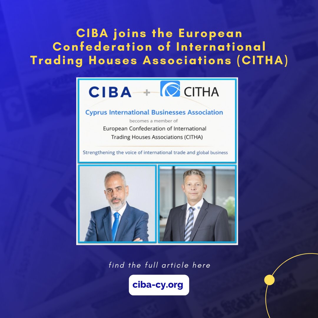 ciba20's tweet photo. CIBA has officially joined the European Confederation of International Trading Houses Associations (CITHA).

Read the full article here: https://t.co/wDLuuGkzBk https://t.co/z09mALMW3p
