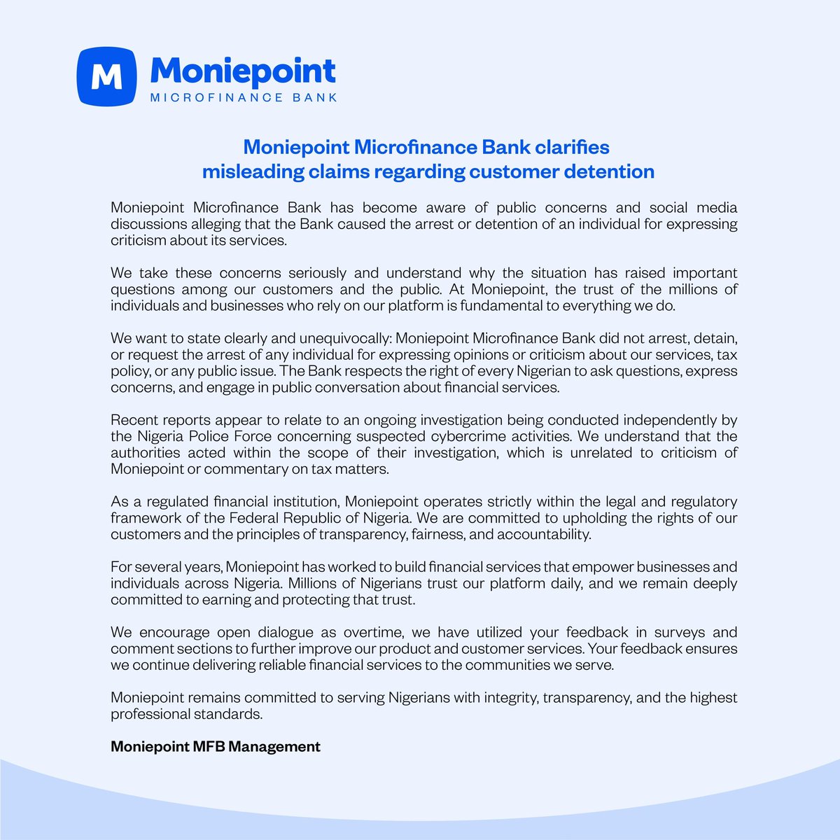 Moniepoint MFB tweet media