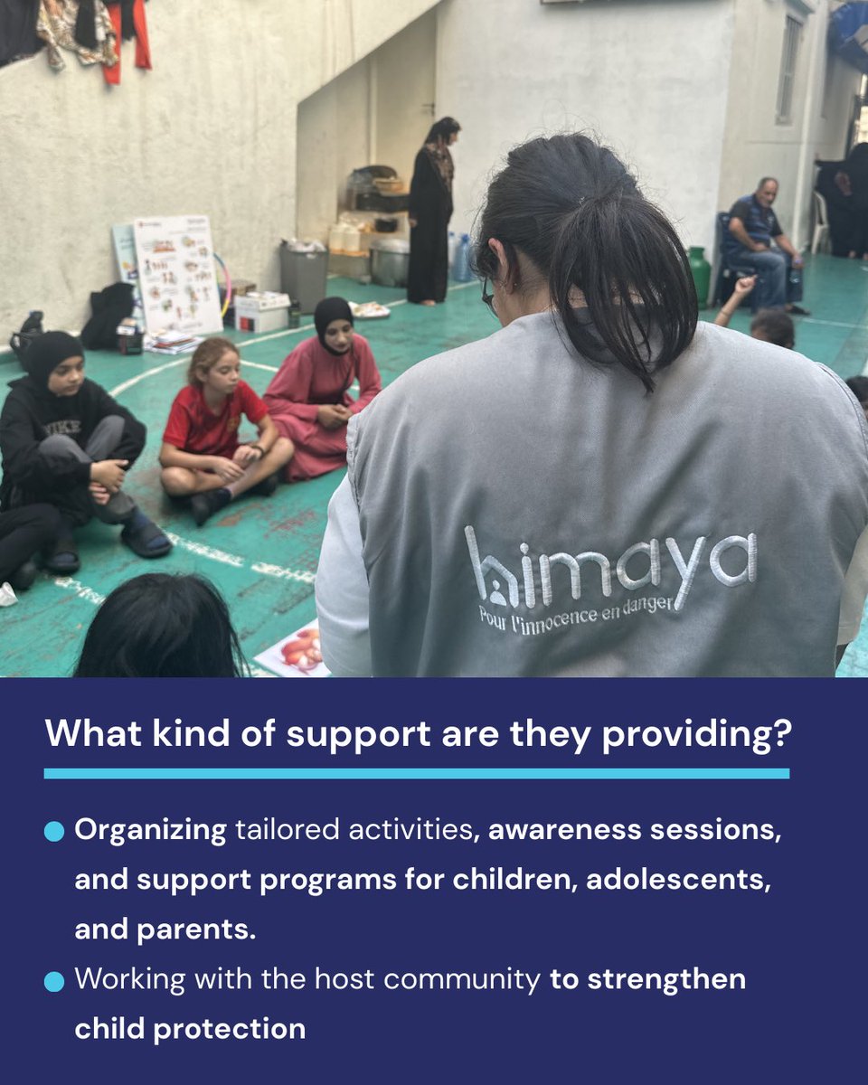 himayaleb's tweet photo. himaya’s trained volunteers support our work in collective shelters across different areas in Lebanon by organizing awareness activities and providing support to children, adolescents, and parents, while also helping identify and refer children at risk to the specialized team. https://t.co/Ad2faPgCci