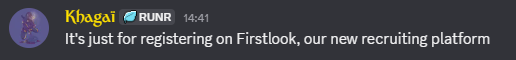 janni1101's tweet photo. @__silent_ @Focus_entmt Seems legit, a Focus Staff member said on the Road Kings Discord that Firstlook is there new recruiting platform. https://t.co/Ho2fguruTh