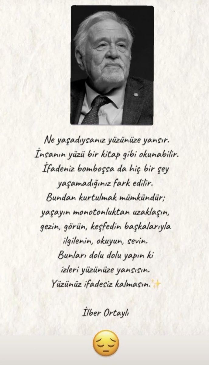 esradur55's tweet photo. çok üzüldüm 😔
#ilberortayli #ilberhocam https://t.co/yTTfagk33S