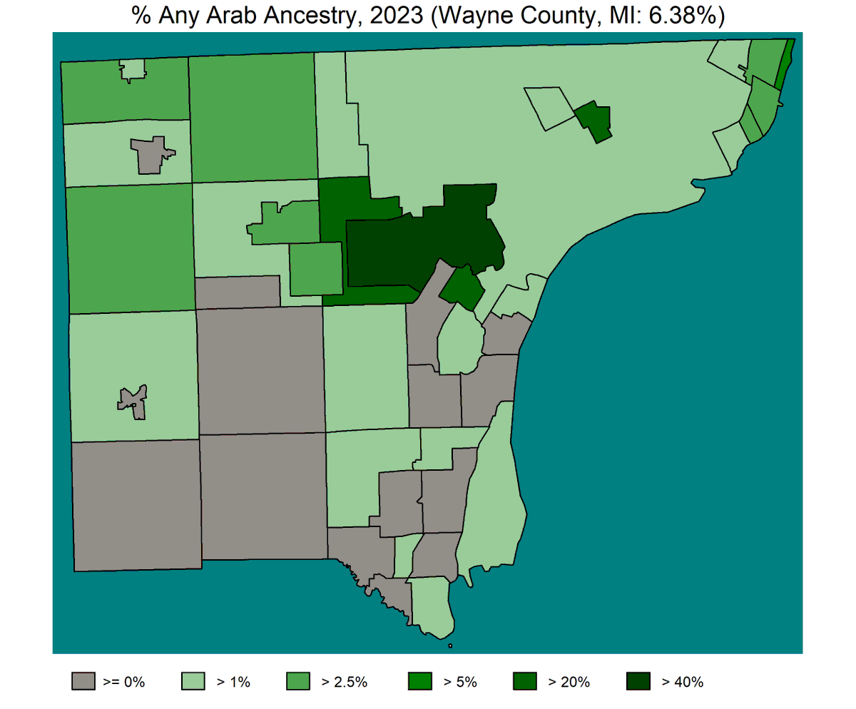Wayne County, Michigan has by far the highest percentage of Arabs in ...