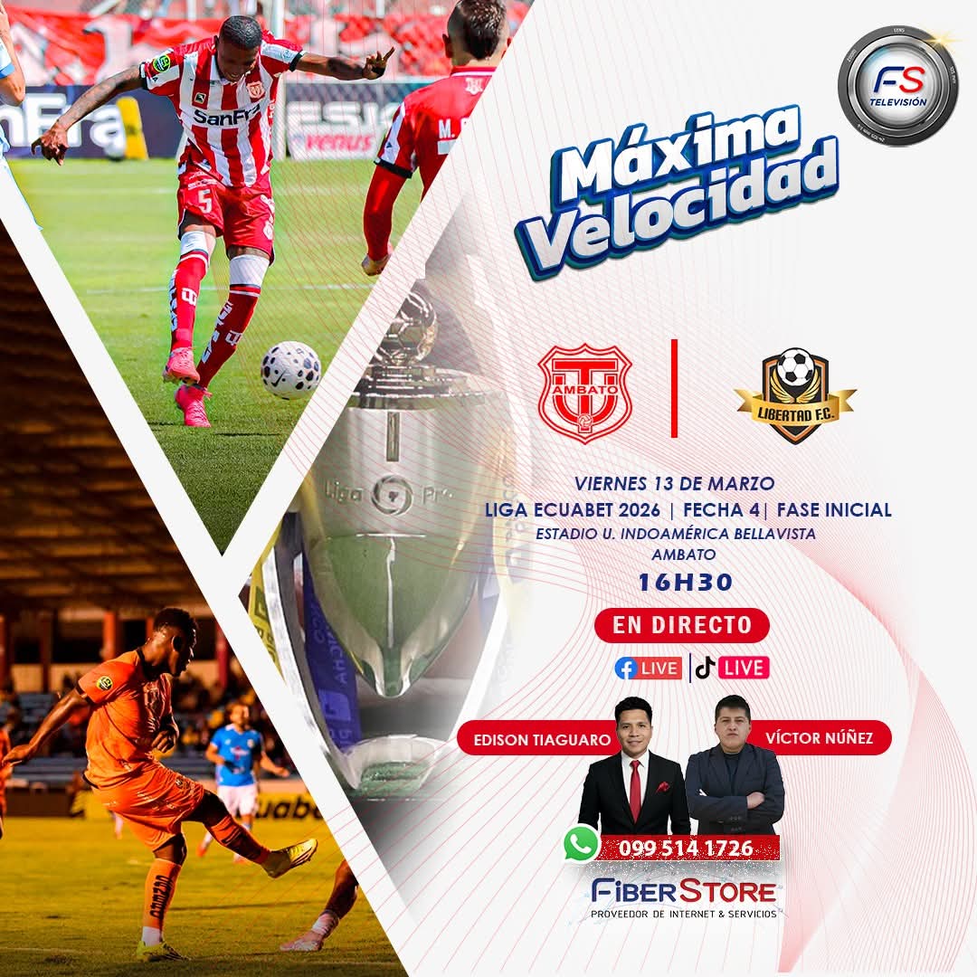 #LigaEcuabet | ¡Por su primera victoria! 

#TécnicoUniversitario - #LibertadFC
📅 Viernes 13 de marzo
🕟 16H30
🏟 Estadio Bellavista – Ambato

🎙️ Transmisión EN DIRECTO formato RADIO
📲 Facebook Live • YouTube • TikTok

Con el respaldo de Fiber Store ¡Conectamos emociones!