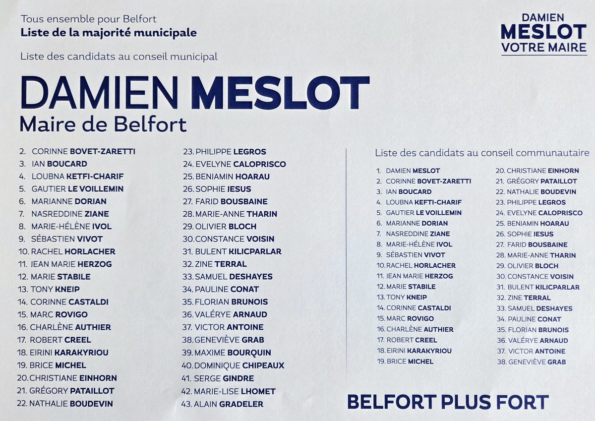 KneipTony's tweet photo. ➡️ Ce dimanche 15 mars, 1 seul bulletin de vote 🗳 à choisir pour rendre #Belfort encore plus fort, celui de @DMeslot !

#électionsmunicipales2026 #BelfortPlusFort https://t.co/N8diyQFFJd