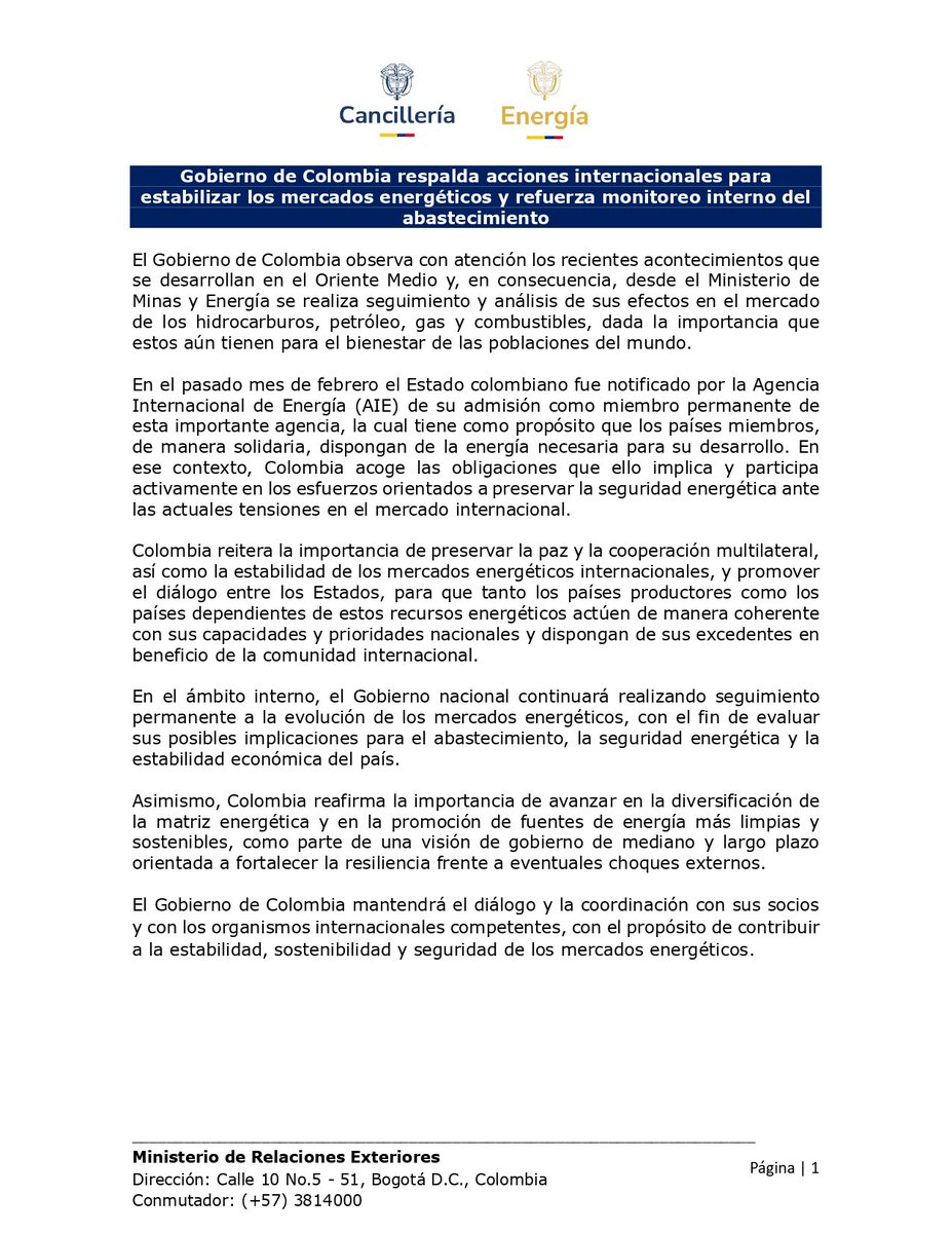 Cancillería Colombia tweet media