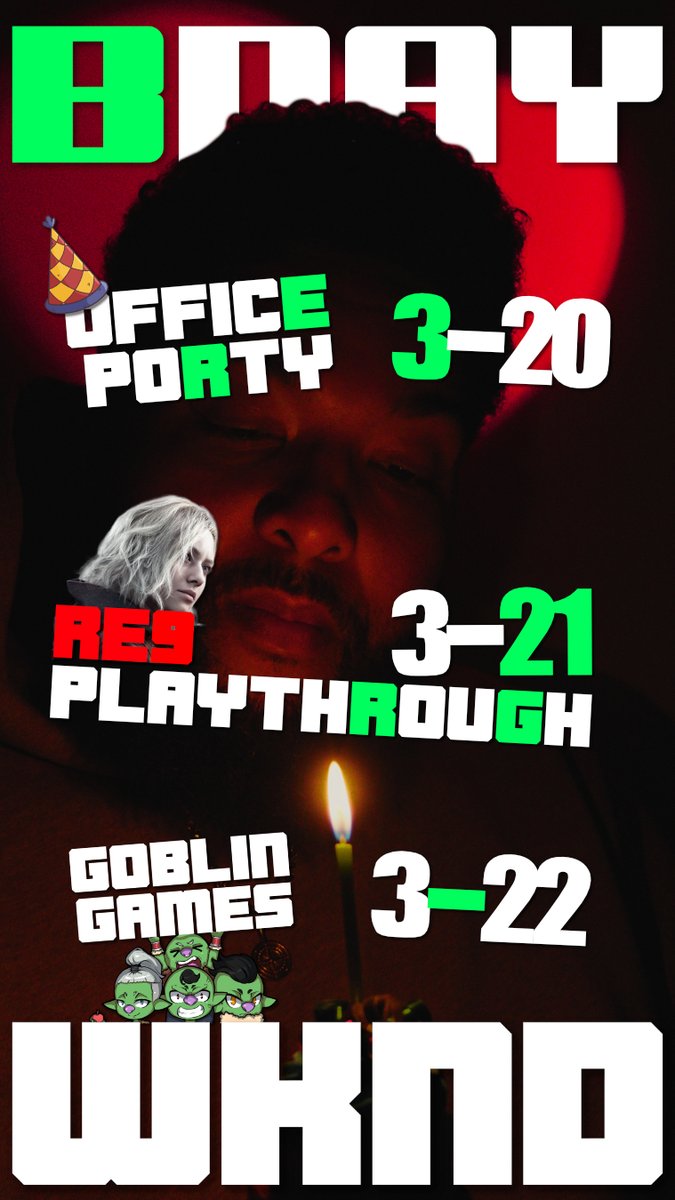 thatguybgreen's tweet image. We are a week out from the my first ever BDay Stream. 
 
Office Porty -  9am EST #coworking is a big port of what we do! So let's kick off the BDay weekend being productive...for a lil anyway ;)  

Friday we'll start our #ResidentEvilRequiem COMPLETE Playthrough that will go all