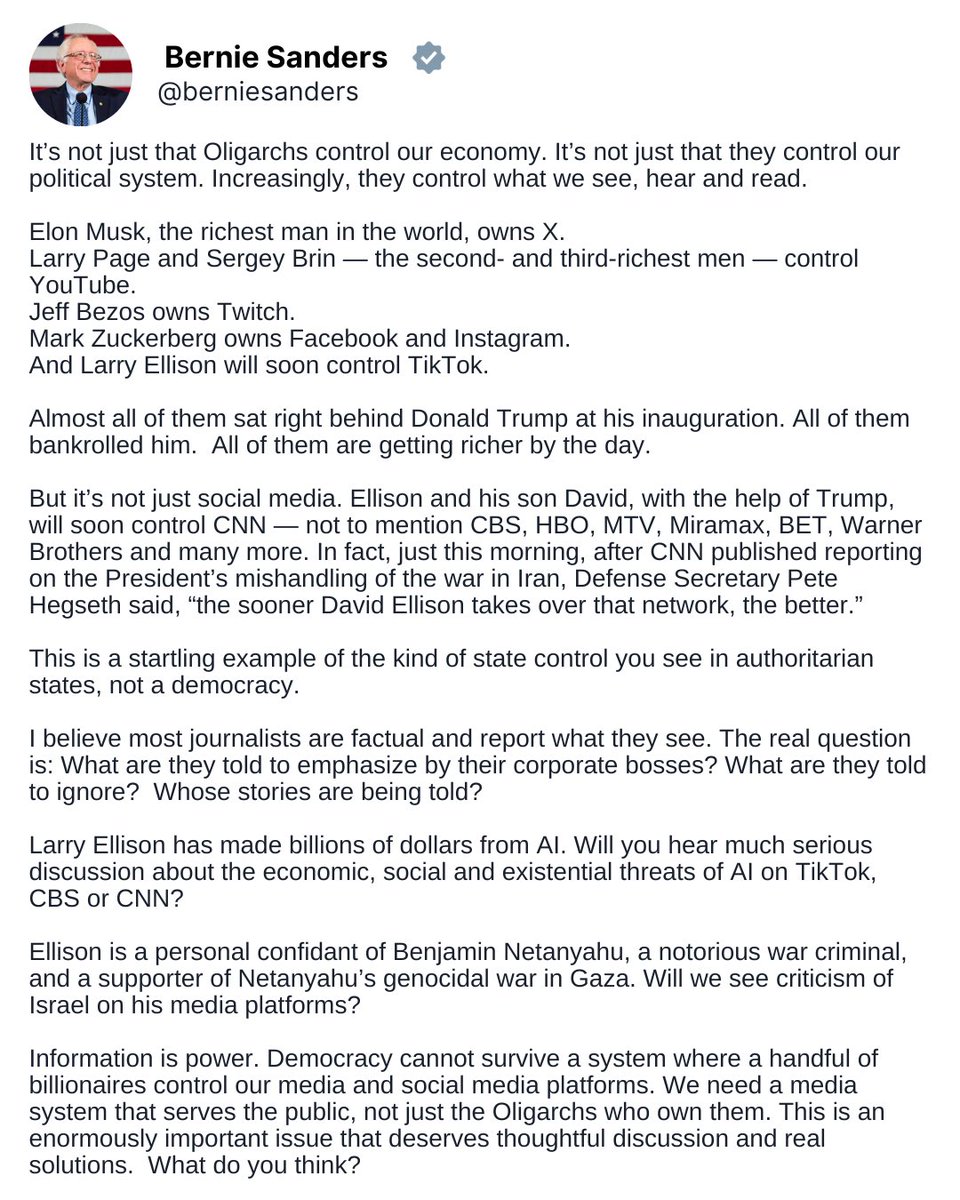 Bernie Sanders tweet media