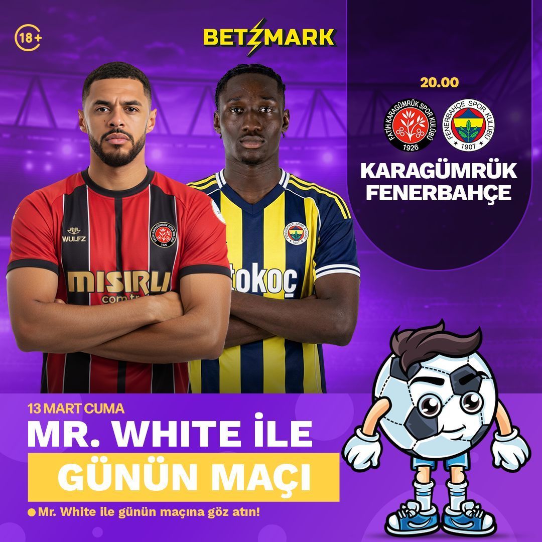 BetzmarkSocial's tweet photo. CUMA GECESİ SAHADA DEV KAPIŞMA! 🏆⚡

Günün beklenen maçı geldi: Karagümrük - Fenerbahçe! 🔥 

Mr. White'ın özel seçimiyle heyecana ortak ol. 

Kesintisiz canlı bahis seçenekleri ile hayalindeki yüksek kazanç hedefine hemen ulaş! 💰🤑

🔗 https://t.co/xtBz2JoSrS https://t.co/dsWPYEOjvS