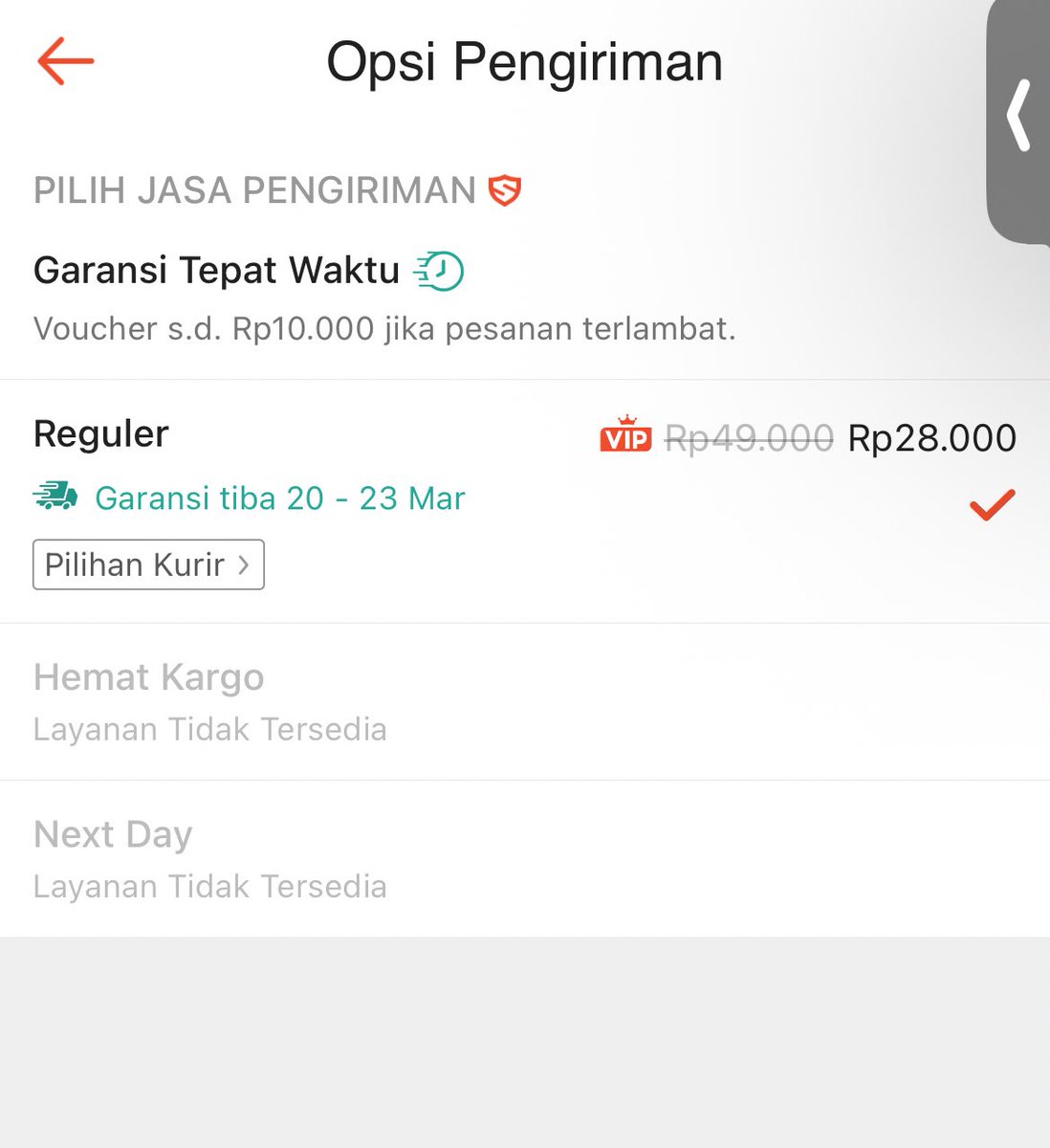 cahyyaa_'s tweet photo. @SH0PEEHAUL kesel bgt ka. hampir semua toko di non aktifkan ekspedisi hemat, padahal udh vip tetap kena ongkir banyak banget. malas sama shopee https://t.co/B9PdbwTIiC