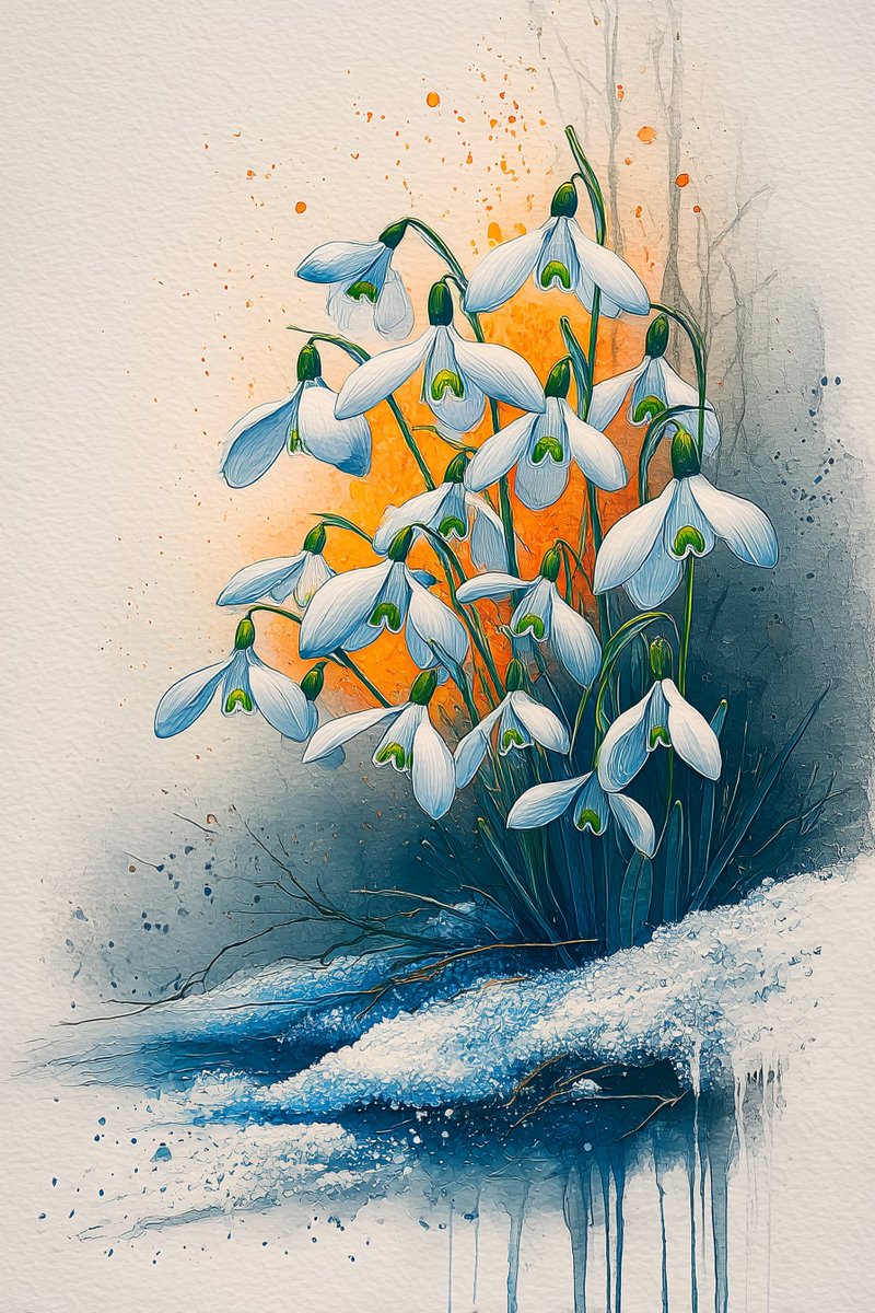 ImaginaryCWorks's tweet photo. Early white (2/4)

#snowDrops #spring2026 #midjourneyv7 #synthography #AIart https://t.co/dngXOsGo9B