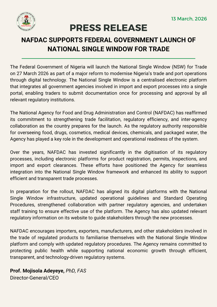 NAFDAC NIGERIA tweet media