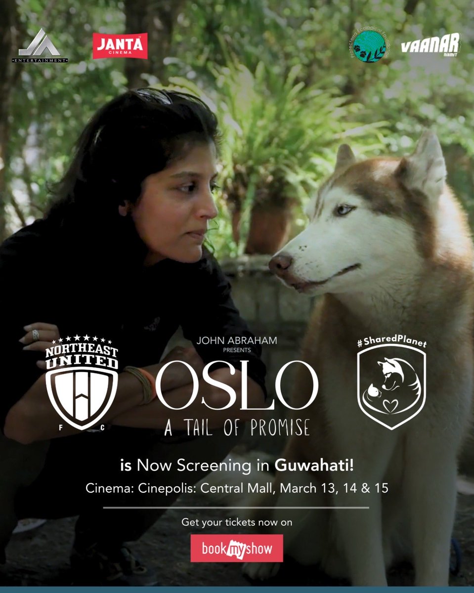 NEUtdFC's tweet photo. Oslo: A Tail of Promise is now screening in Guwahati.
Catch the film at Cinepolis: Central Mall this weekend. 🎞️
#StrongerAsOne #8States1United #SharedPlanet https://t.co/UEByuaQMcC