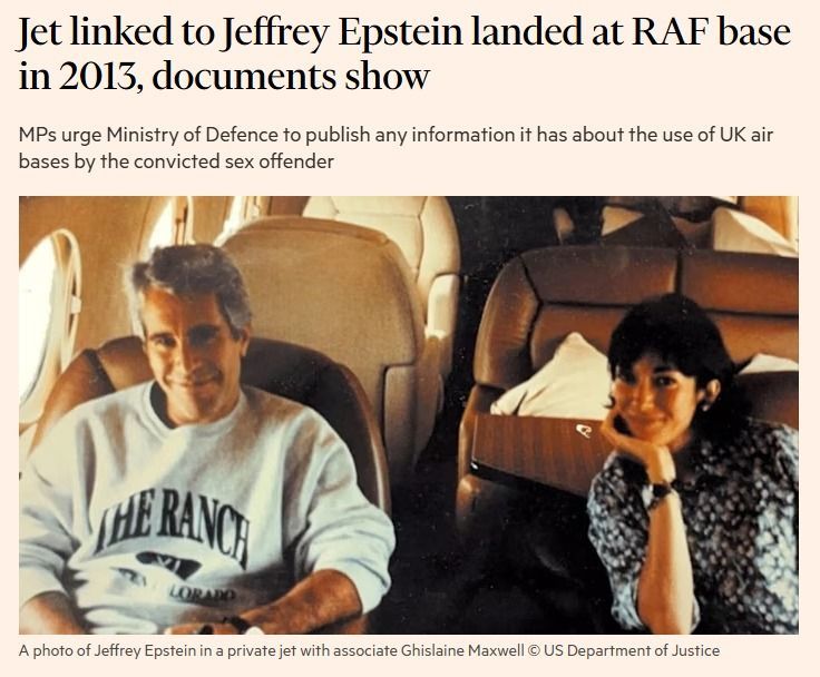 TanDhesi's tweet image. This article is a shocking read!

As I said to the @FT, the Ministry of Defence must urgently declare what they know about the use of RAF Northolt and any other bases by the sordid paedophile Jeffrey #Epstein.

#TransparencyMatters.

as.ft.com/r/7cadc485-b37…
