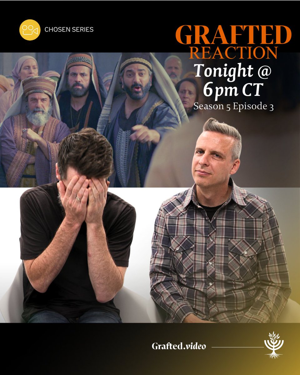 Jesus gets pretty intense in episode 3, season 5 of The Chosen. We know you've been waiting to watch with Dr. Tom &amp; Sam, and as strange as it sounds, we're excited to share "The Woes" with you. 🙃

Join us on tonight! youtube.com/@Grafted