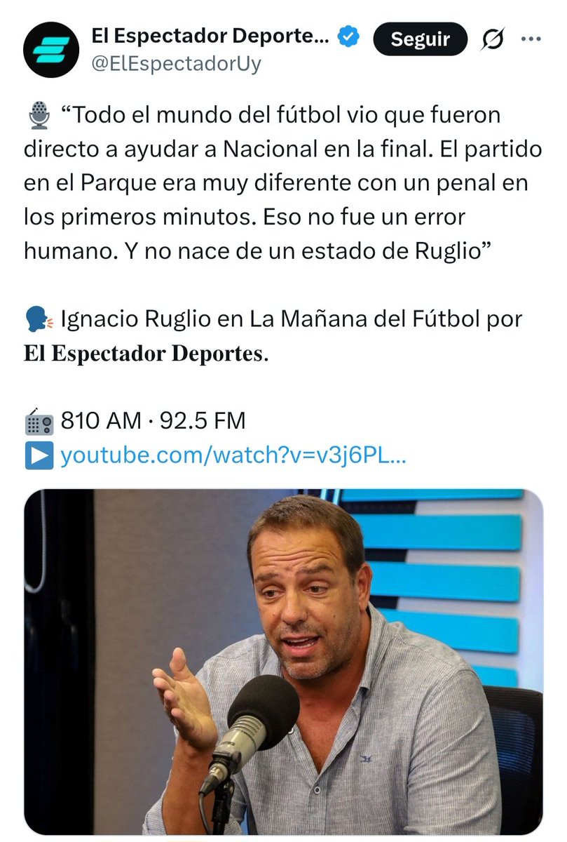 Bassorelli's tweet photo. Increible cómo miente Ruglio y nadie se lo hace ver

▶️"No hablé de corrupción ni de amaños" dice

Pero en la misma nota dijo:
▶️"Fueron directo a ayudar a Nacional"

▶️"No fue un error humano"

▶️ "Van a salvar a Nacional y sacarle puntos a Peñarol"

¿Eso no es hablar de amaños? https://t.co/NNM67Bvih6