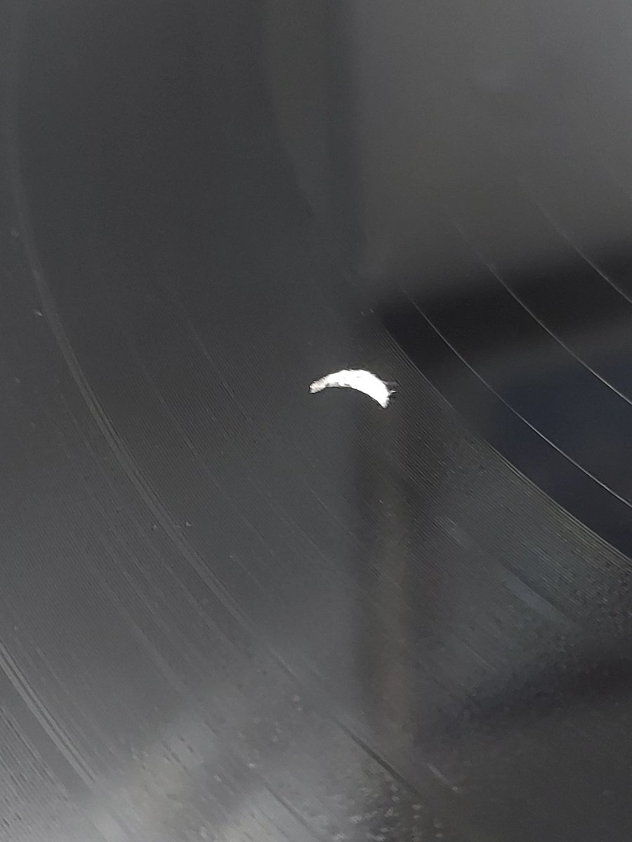 ClemDearworth's tweet photo. Okay, so my Hayfields vinyl came in today! Super exciting- but who do I contact about this? There's a small spot of something, it seams to be almost glued? I know it was just an accident during making, not mad at all, just wondering☹️ https://t.co/qPX3Dg3DvV