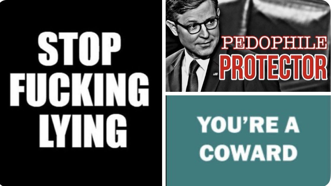 ladybirdminn1's tweet photo. @SpeakerJohnson #ReleaseTheFiles
@POTUS @realDonaldTrump @PeteHegseth @VP @AGPamBondi @SpeakerJohnson @SecRubio @FLOTUS @WhiteHouse @KristiNoem #PamBondiPedophileProtector
#ICEMurders #MNStrong #TrumpTerrorist #TrumpEpsteinFiles #TrumpSexuallyAbusedYoungGirls #TrumpConvictedFelon #ImpeachNoem https://t.co/V63eH5ma7f