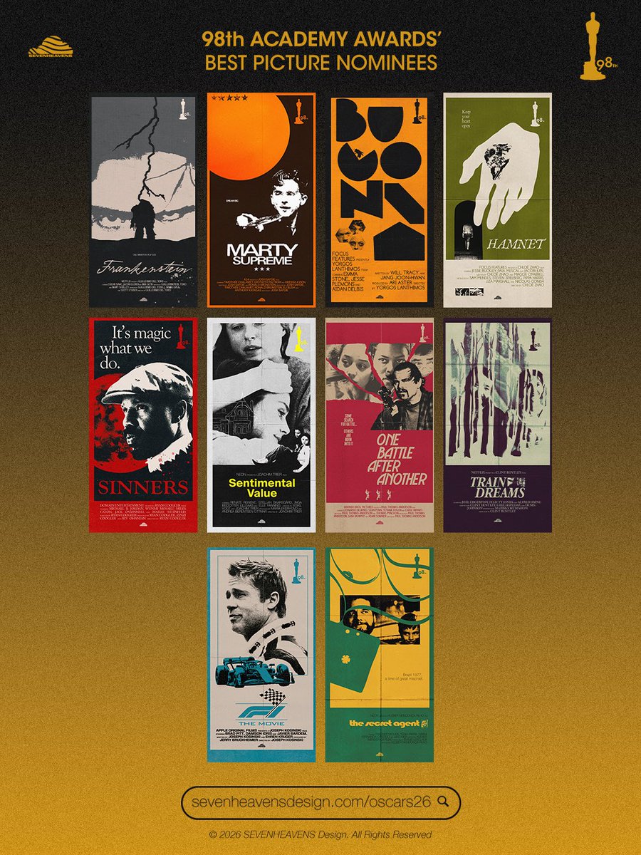 SevenHeavensART's tweet photo. COMPLETE #Oscars2026 SERIES: a thread

#Oscars @TheAcademy #AcademyAwards https://t.co/Ay9WkskhB7