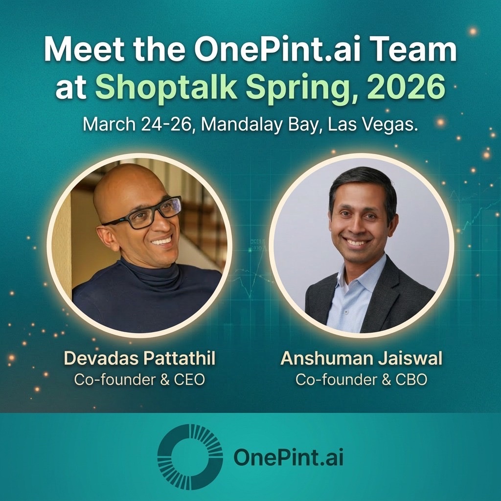 OnePint_ai's tweet photo. AI is everywhere at Shoptalk. At https://t.co/JpB1z2Eokh, we’re exploring how Agentic AI can help teams plan inventory faster and smarter.

If you’re at #Shoptalk, feel free to say hi to Devadas and Anshuman at booth #4115. Happy to exchange notes on the future of planning. https://t.co/gdmFFnGrNZ