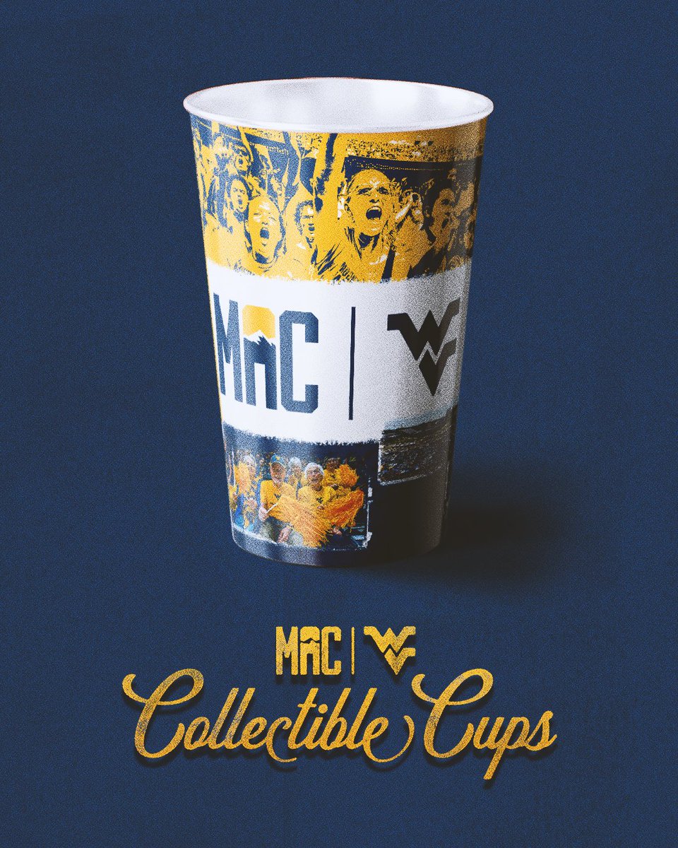 WVU_MAC's tweet photo. We will be releasing four reusable "Collectible Cups" featuring designs from @WVUSports history. Donate $100 to the Champion Resource Fund to collect all four cups and become a 2026-27 MAC Member!

Collect your cups now! 🥤
https://t.co/gGDv0ShVA2 https://t.co/ywGETlxqOy