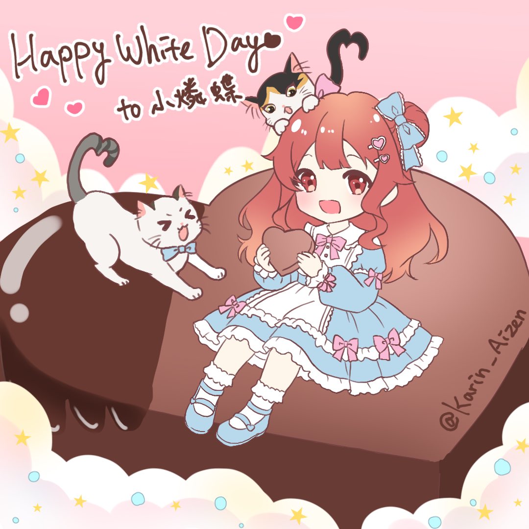 Karin_Aizen's tweet image. 【💖白色情人節快樂💖】
這半年休息期間跟大家錯過了許多節日
所以我希望2026年的每個節日都能夠跟你們一起慶祝💕🥹

Happy White Day!
這是我自己畫的送給小燐蝶們的禮物💝
希望你們今天都有甜甜的一天呀✨

（*順帶貓咪不能吃巧克力🚫太子&amp;amp;公主沒有吃巧克力🍫貓奴們放心！！）

#HappyValentinesDay