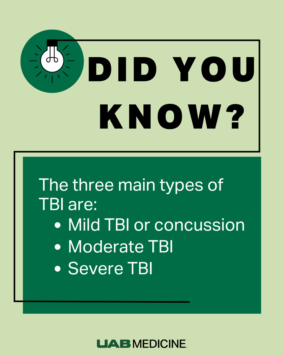 uabmedicine's tweet image. As we recognize #BrainInjuryAwareness Month, it’s important to understand 3 main types of traumatic brain injuries (#TBI): mild TBI, moderate TBI, &amp;amp; severe TBI. Understanding these differences helps improve awareness, care, &amp;amp; support for those impacted.
🔗 brnw.ch/21x0IGQ