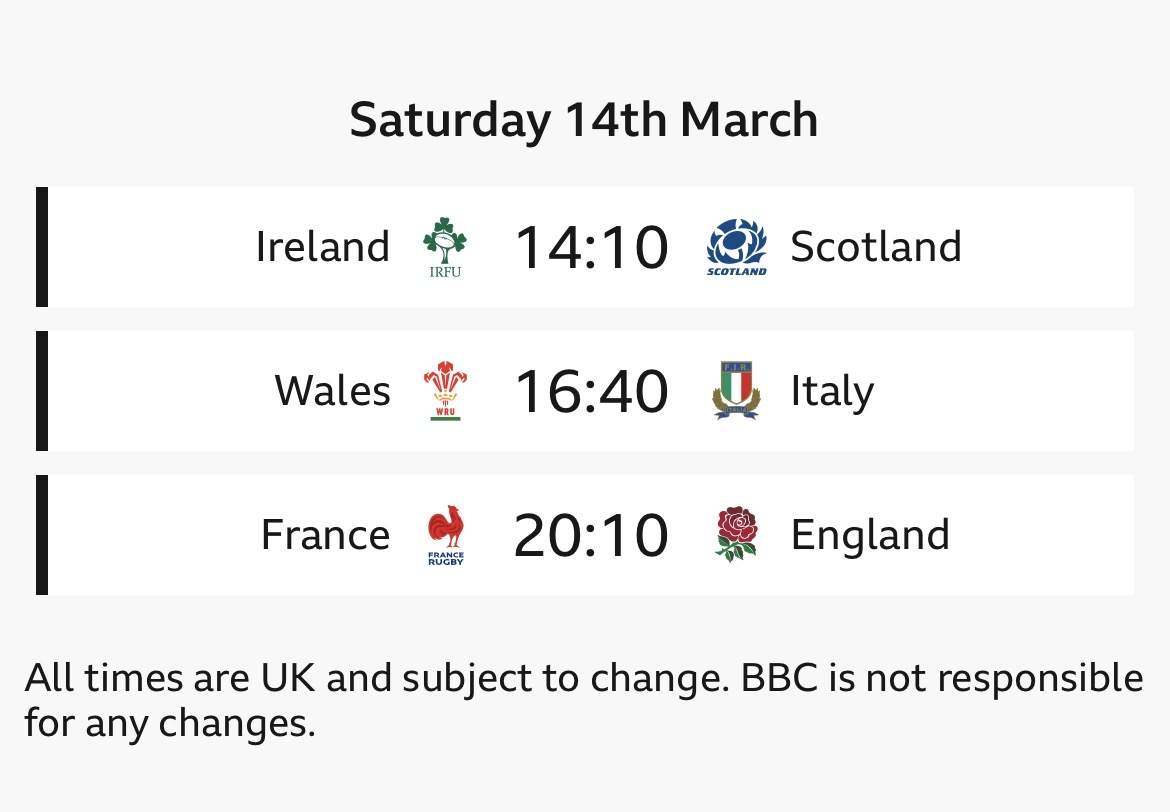 How on earth do the BBC know the scores already?!
Rugby is fixed and this is the proof.