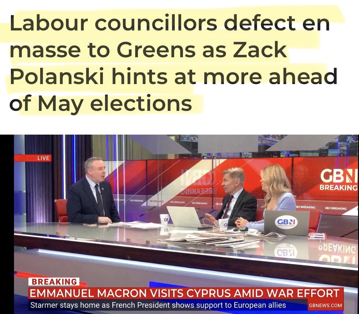 Labour councillors are defecting en masse to the Greens.

There is nothing more cynical than councillors who know they are about to lose their seats, jumping to the party about to replace them.

Our democracy is completely broken and our politicians have no integrity or honour!
