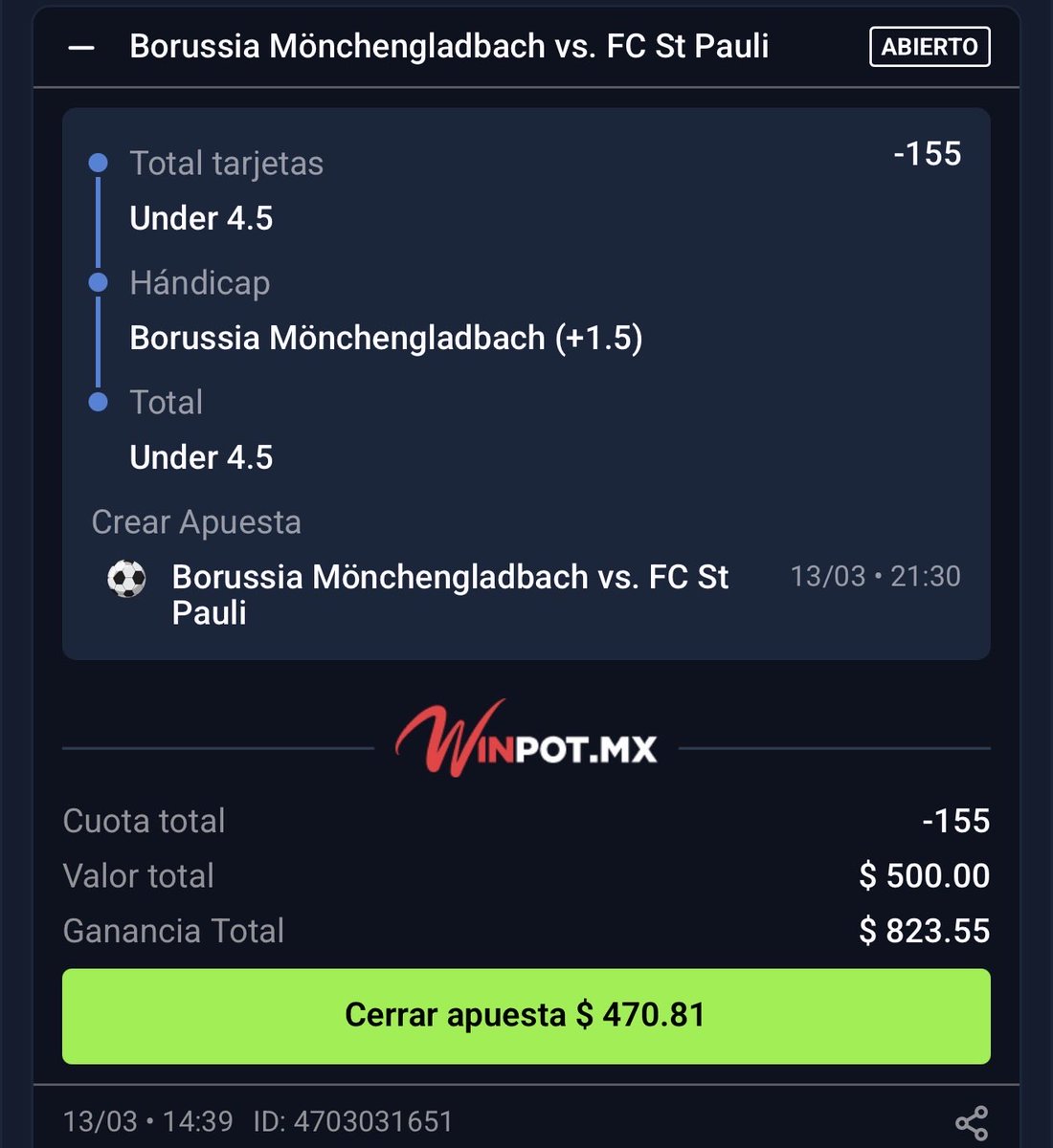 Vikingonegroa's tweet photo. LES COMPARTO EL PASO 1 del RETO IPHONE 17 Con Solo 500 PESOS🪜📲🇩🇪

VAMOS TODOS JUNTOS POR ESTE RETO MIS HERMANOS!! SE LOS COMPARTIRÉ GRATIS Y QUIEROO VER ESE APOYOO🫵🏿👀

PASO 1🪜(-155)
-B. Monchenglabach +1.5
-Under 4.5 Tarjetas
-Under 4.5 Goles

DEJA TU LIKE Y COMENTA PURA BUENAA VIBRAA SI ME SIGUES❤️🍀