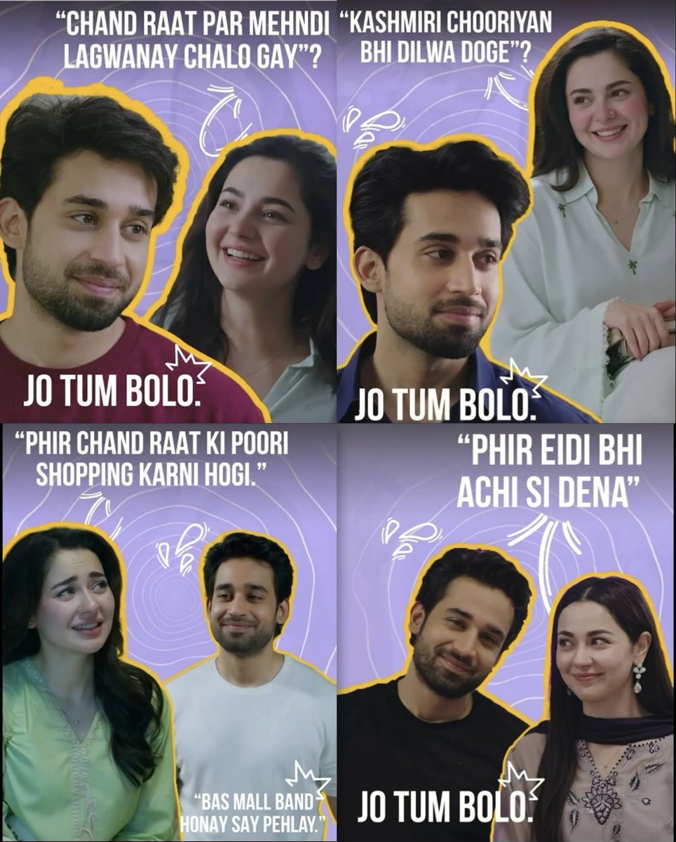 Just one ‘Jo tum bolo’ from Kamyar… and Ayra’s whole Chand Raat is planned.

#BilalAbbasKhan #HaniaAamir 
#Kamyar #Ayra
#MeriZindagiHaiTu