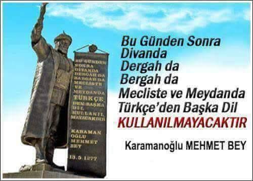 MustafaKT1919's tweet photo. “Bugünden sonra hiç kimse, dergahta, divanda, mecliste ve sarayda, Türkçeden başka dil konuşmayacaktır.” 

 Karamanoğlu Mehmet Bey https://t.co/oTuQq9ZJPs