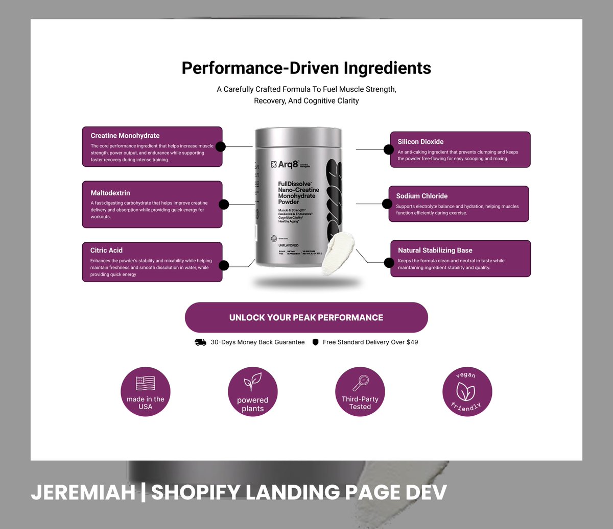 Jerry_Techy's tweet photo. Most ecommerce brands treat the ingredient section like a simple list
But it can drive conversions
High-converting ingredient sections
It doesn’t just inform
It reinforces the buying decision
I help ecommerce brands design conversion focused product pages.

#Ecommerce #DTC #CRO https://t.co/MZZFn4eHJi