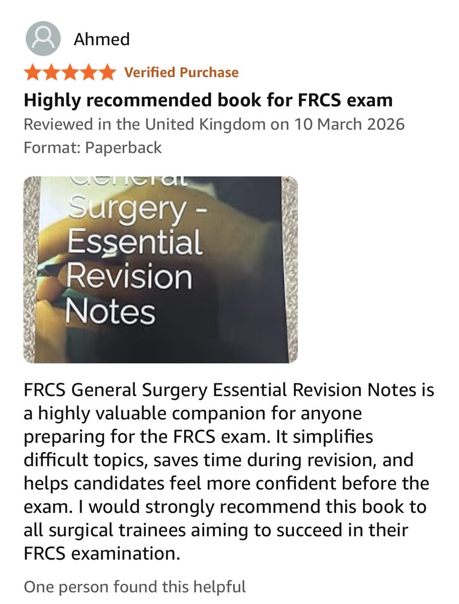 alasmar's tweet photo. Amazing reviews on Amazon 
FRCS general surgery - Essential revision notes 
https://t.co/rWbsvuNIs7 https://t.co/8Rv6Dkkgip